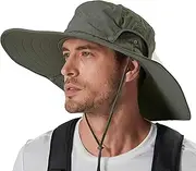 outret Wide Brim Sun Hats with Waterproof Breathable for Fishing, Hiking, Camping Army Green, Army Green, 7 1/8-7 5/8