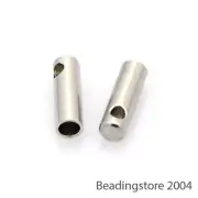 50pcs 304 Stainless Steel Tube Cord Ends Crimp End Tips Terminators 1.5mm Inner