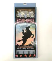 Buckaroo Barbecue BBQ Cowboy Wild West Set of 4 double Skewers New in Box