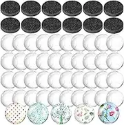 100Pcs Craft Magnets Glass Ceramic Ferrite Magnet with Adhesive Backing and Transparent Clear Glass Cabochons for DIY Craft Fridge Refrigerator Magnets (50 Sets,1nch)