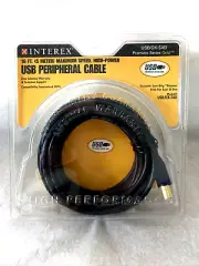 USB PERIPHERAL CABLE - 16 FEET - INTEREX Maximum Speed, High Power ~ NEW SEALED