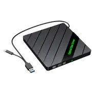 8 IN 1 External CD/DVD Drive for Laptop, USB 3.0 Portable External CD Burner Reader Writer with 4 USB Ports/2 TF SD Card Slots/1 USB Type C Port