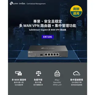 【TP-Link】TL-ER7206 Gigabit 多WAN VPN 防火牆 高階雲端商用管理路由器 VPN 路由器