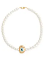 Timeless Pearly Evil Eye Pearl Necklace ONE SIZE