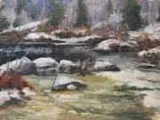 Spring Ice Adirondack Plein Air Painting Landscape One Of A Kind Art