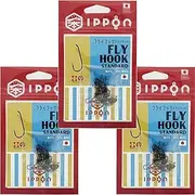 IPPON Fly Hook Standard Black Coat #14/40 Pieces, Set of 3 Bags