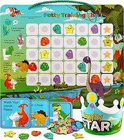 Dinosaur Potty Training Chart & 35 Magnetic Stickers - Potty Chart, Potty Training Sticker Chart, Potty Training Chart for Toddlers Boys, Potty Training Stickers, Potty Chart for Girls with Stickers