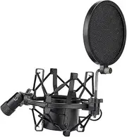SWOOMEY 1 Set Mic Shockproof Holder Durable Microphone Protecting Cover with Angle for and Professional Vocal Recording Microphone Filter