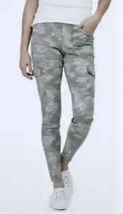 SPANX Stretch Twill Grey Camo Cargo Tummy Shaping Ankle Pants Womens Sz S 20311R
