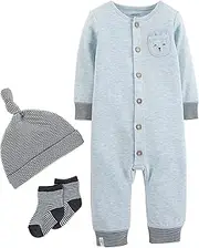 [Carter's] Baby Boys 3-pc. Cute Take Me Home Layette Set Preemie Blue/Grey