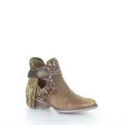 Circle G by Corral Ladies Brown Fringe & Harness Shortie Boot Q0171
