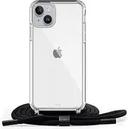 Handodo Food Grade Silicone Crossbody Phone Case for iPhone 14 Plus, Adjustable Shoulder Strap Shockproof Protector Case Full Body Protection Silky-Soft Touch Protective Cover (Clear)