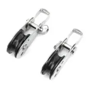 Alomejor 2pcs Sailing Pulley Heavy Duty Stainless Steel Nylon Pulleys Small ZO