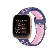Smart Watch Wristband 2 Color Silicone Strap Reverse Buckle Band For Fitbit Versa 1 Watch Bands