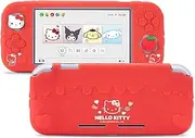 Kuitmor Protective Case for Switch Lite,Anti-Scratch Protective Shell,Soft Silicone Cover Case for Switch Lite 2019 with 2 Thumb Grip Caps (Red)