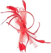 [BESPORTBLE] Elegant Vintage Fascinator Headband for Tea Parties and Weddings Retro Mesh and Hair Decoration for Bridal Photoshoots and Special Occasions Red