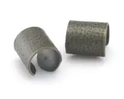 Hammered tube ring Adjustable Antique bronze plated Brass 23mm 6US 8US size 4320