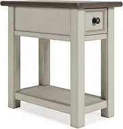 [Signature Design by Ashley] Bolanburg Farmhouse Chair Side End Table, Light Brown & Whitewash