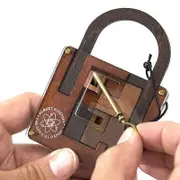 High Difficulty Level IQ Einstein Lock Puzzle Classic Wooden Brainteaser Puzzles Game for Adults