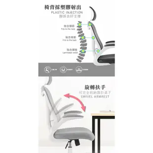 E-home 亞諾網布可旋轉扶手高背電腦椅/辦公椅/會議椅/主管椅/網美椅/OA辦公
