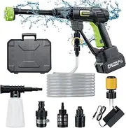 Cordless Pressure Washer; 990PSI Cordless Power Washer with Brushless Motor, 4.0Ah Battery&Charger, 6-in-1 Nozzle, 3 Power Level Touch Screen; powerwasher for Cars/Yard