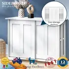 Oikiture Buffet Sideboard Cabinet Doors Storage Cupboard Hallway Table White NEW