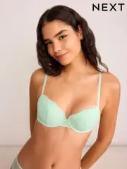 Mint Green Push Up Padded Balcony Bra A-DD (AT6305) | $19