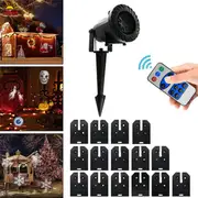 15 Patterns 6W LED Remote Control Projector Stage Light Outdoor Christmas Halloween Decor AC100-240V 7757 US PLUG