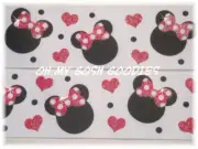 5 YARD SALE 2 1/4 GLITTER MINNIE MICKEY MOUSE POLKA DOT BOWS GROSGRAIN RIBBON