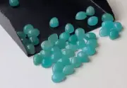 5x7mm Amazonite Cabochons, Natural Amazonite Flat Back Plain Pear Cabochons