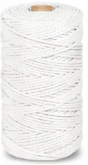 TECEUM Macrame Cord – 4 mm x 100 yd – All-Purpose Natural Cotton 3 ply Macrame R