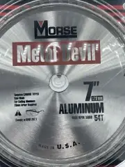 MK Morse 7” 54T Metal Devil Aluminum Cutting Saw Blade Made USA CSN754AC