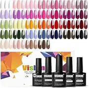 Vishine Gel Nail Polish Kit 32 Colors Classic Series Black White Red Nude Pink with 4Pcs Base and Glossy Matte Glitter Top Coat All Seasons Nails Art Kit DIY Salon at Home Manicure Set