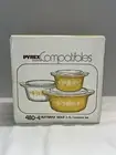 Vintage Pyrex Compatibles Butterfly Gold 3 Pc. Casserole Set 480-4 New Unopened