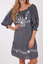 Mexican Emb Peasant Dress--PAR-54044625