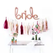 Rose Gold 'BRIDE' Script Foil Balloon