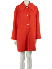 Red Wool Mid-Length Coat