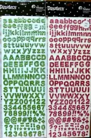 Letter & Number Christmas Glitter Thicker Foam Sticker 10-12mm high 2 Choice L2L