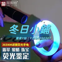 在飛比找Yahoo!奇摩拍賣優惠-鑒定燈拜斯特紫光手電筒強光365UV燈珠濾鏡熒光充電鑒定酒驗