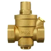 1/2"Brass Adjustable Water Heater Pressure Reducing Valve with Gauge Meter Safety Relief Valve Pressure Regulator Controller