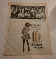1969 New Virginia Slims Cigarette - Vintage Print Ad 10x13