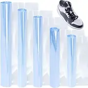 Glarks 190Pcs Shrink Wrap Bags, 5 Sizes PVC Clear Heat Shrink Wrap Band Heat Shrink Films for Shoe Protection Avoid Sole Yellowing and Keep Dust Away