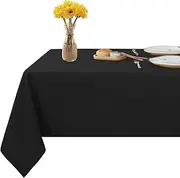 Fitable Rectangle Tablecloth 54x108 inch Tablecloth Stain and Wrinkle Resistant Washable Polyester Table Cloth, Decorative Fabric Table Cover for Dining Table, Buffet Parties and Camping Black