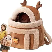 Warm Cat Carrier Bag - Cat Carrier Backpack, Pet Carrier Bag | Elk Design Pet Backpack Carrier, Breathable and Warm Pets Carry Bag for Cats, Small Dogs, Pet Dogs Carrier Front Pack