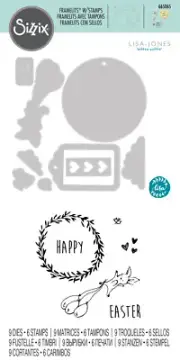 Sizzix Framelits Die Set 9PK w/Stamps - Easter Fun by Lisa Jones