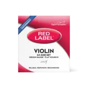 Super Sensitive Red Label Medium Gauge 4/4 Violin Strings Set,Flat Wound E,2107F