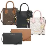 【MICHAEL KORS】MERCER迷你款皮革/PVC滿版LOGO手提斜背琴譜包(4色)