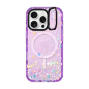 iPhone 16 Pro Impact Ring Stand Case MagSafe Compatible Pastel Confetti Explosion Transparent