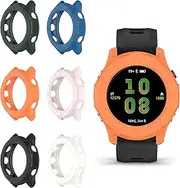 Fit intended for Garmin Forerunner 255S Case Cover, Scratch-Resistant Soft Durable TPU Clear Protective Cover Bumper Frame Protector Case Accessories intended for Forerunner 255S Music Smartwatch (6 Pack)