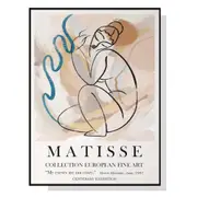 Wall Art Matisse Nude Line Black Frame Canvas